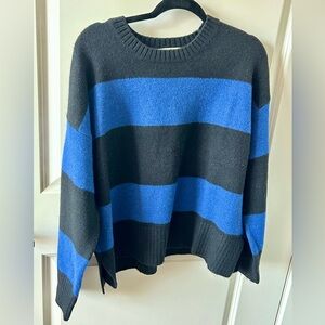 LOFT | Black & Blue Striped Sweater (NWOT)